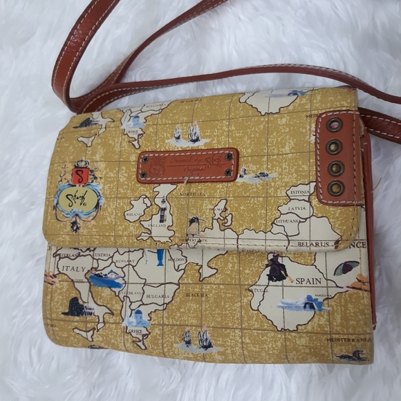 Sharif Handbags - Sharif vintage world travel bag purse *P2